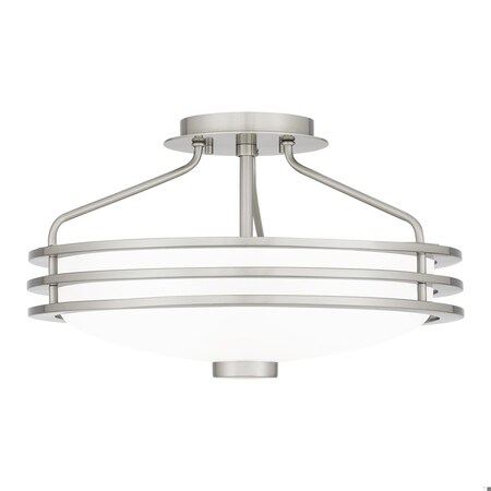 Quoizel Emile 3-Light Brushed Nickel Semi-Flush Mount EML1716BN